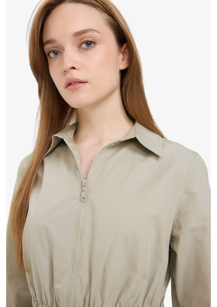 Regular Fit Gömlek Yaka Poplin Uzun Kollu Elbise F0322AX25AU