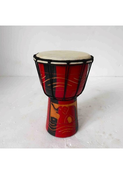Ahşap Djembe Otantik Çalgı 008 25CM Mahonı Agacı Keçi Derisi fiyatları