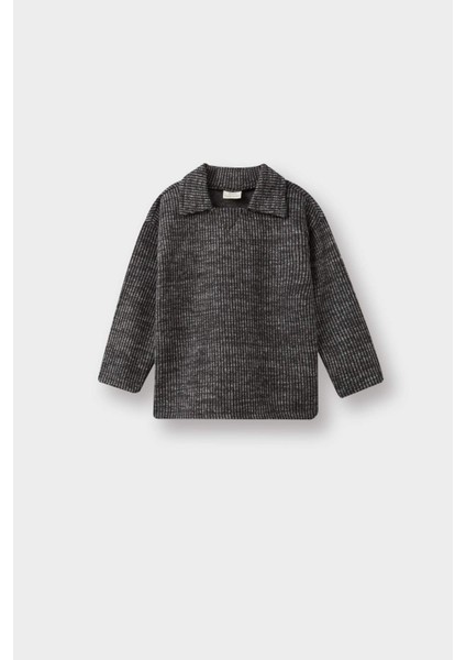 Erkek Bebek Gömlek Yaka Triko Görünümlü Sweatshirt G1955A525AU
