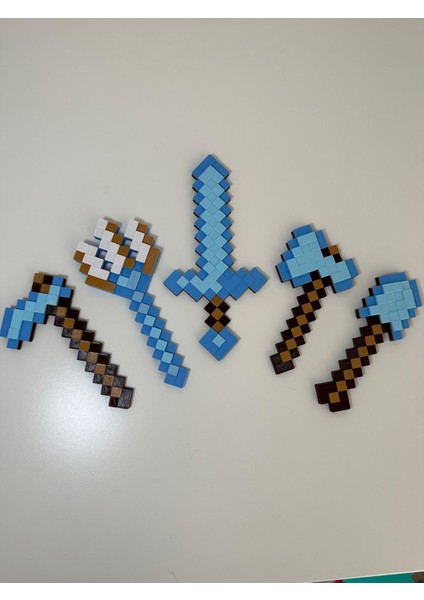 Minecraft Kılıç Set (5ADET) Kılıç- Mızrak- Kazma -Kürek-Balta 13-16 cm fiyatları