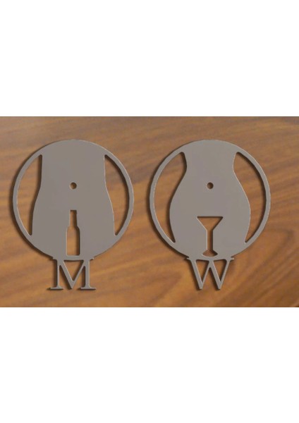 Wc Kapı Plakası, Wc Yönlendirme Gri 6517710 3D