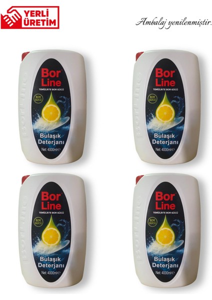 Sıvı Bulaşık Deterjanı Limon Aromalı 4000 ml Hassas Ciltler İçin Güvenli