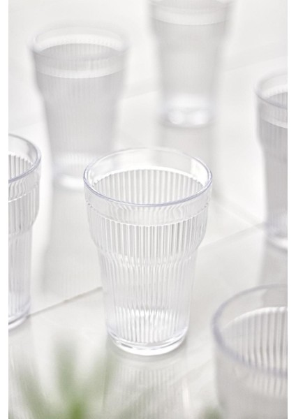 Akrilik Şeffaf Tekli Uzun Bardak & Su Meşrubat Bardağı 400 ml ( Cam Değildir ) modelleri