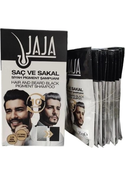 Saç ve Sakal Siyah Pigment Şampuanı Siyahlaştırıcı Şampuan 25GR x 10 Adet
