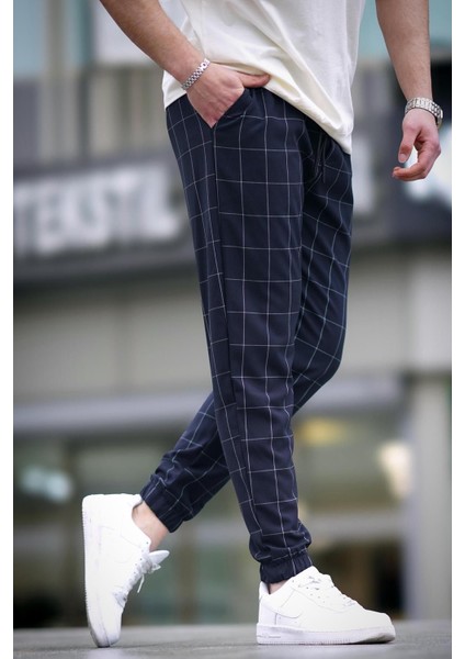 Ekoseli Lacivert Jogger Mad4081 fırsatları