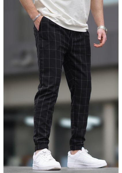 Ekoseli Siyah Jogger Mad4081