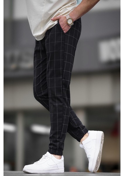 Ekoseli Siyah Jogger Mad4081