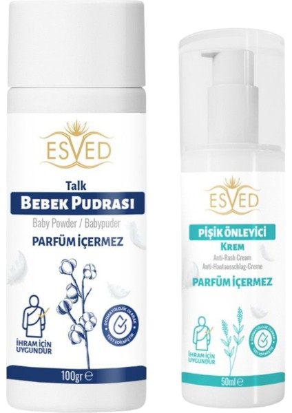 Ihram Için Kokusuz Pişik Kremi ve Kokusuz Pudra