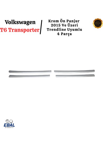 Vw T6 Transporter Krom Ön Panjur 4 Parça 2015 ve Üzeri Paslanmaz Çelik Trendline Uyumlu fırsatları