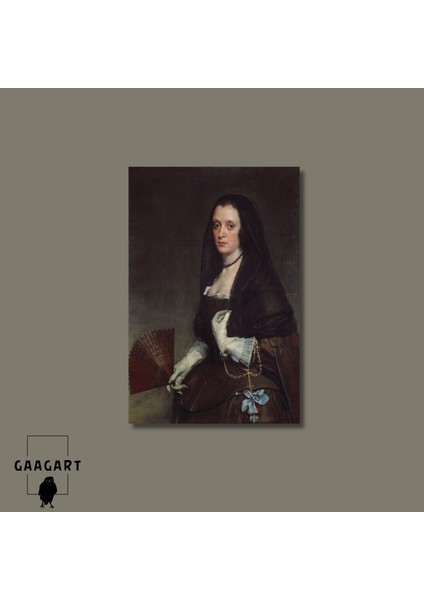 Tekli Dikey Kanvas Diego Velazquez The Lady With A Fan
