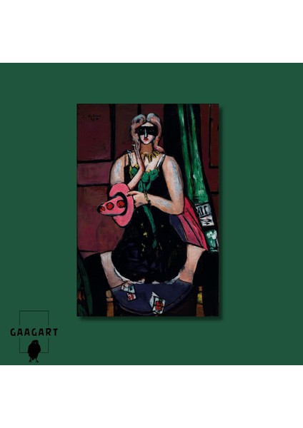 Tekli Dikey Kanvas Carnival Mask Green Violet And Pink modelleri