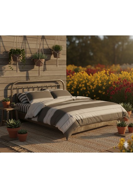 Ranforce Madras Kahve Tek Kişilik Nevresim Takımı