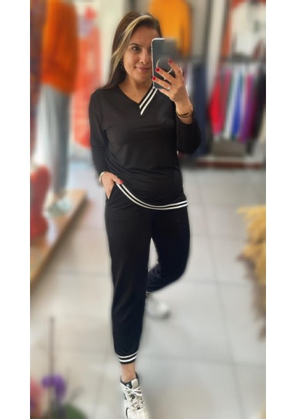 Kadın Yeni Sezon Uzun Kollu Ribana Detay Ikili Takım