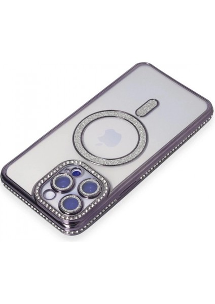 iPhone 14 Pro Max Kılıf Joke Simli Magneticsafe Kılıf - Derin Mor fiyatları