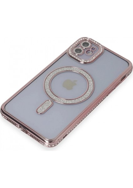 iPhone 11 Kılıf Joke Simli Magneticsafe Kılıf - Pembe modelleri