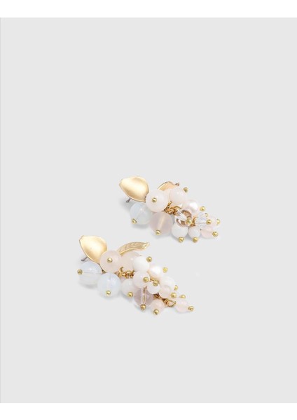 Litija Beyaz Kadın Küpe