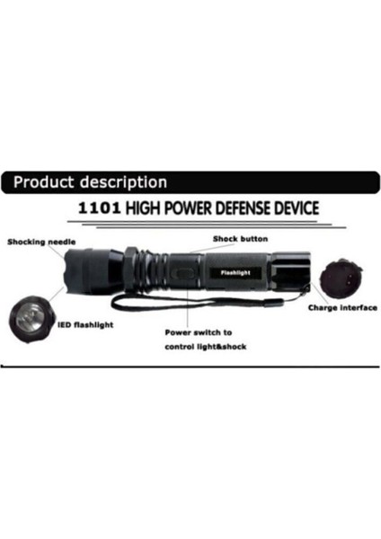 1101 Type Lıght Flashlıght (Plus) Elektroşoklu Şarjlı Kılıflı El Feneri modelleri
