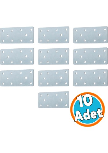 (10 Adet) Mobilya Dolap Duvar Sabitleme Metal Köşebent Düz Gönye 40X100 mm Bağlantı Aparatı