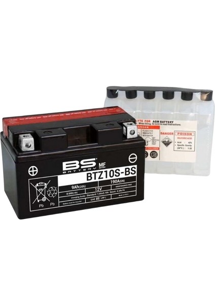 BTZ10S Bs 12V9AH Motosiklet Aküsü