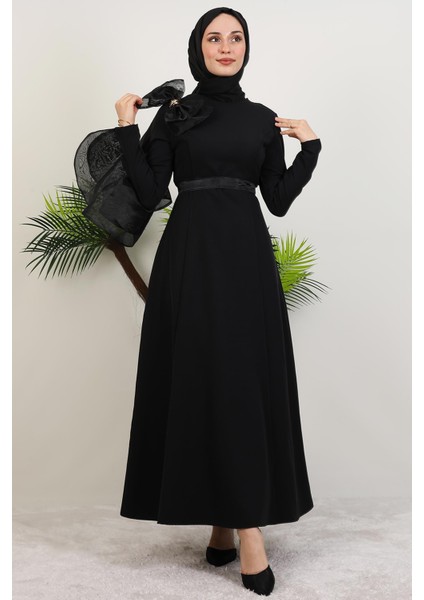 Fiyonk Organze Detay Abiye Siyah