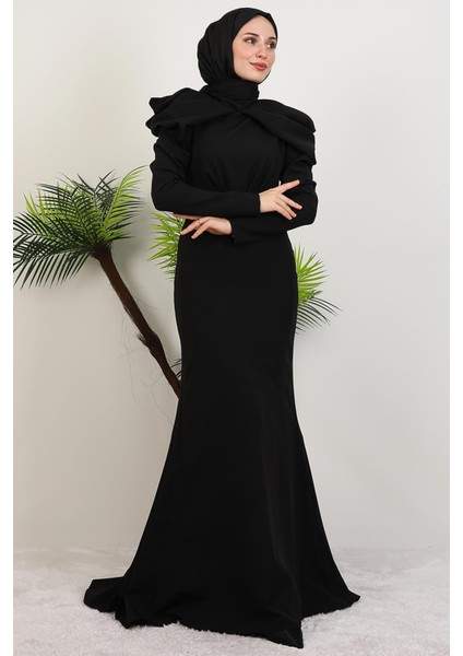 Elena Omuz Detay Abiye Siyah modelleri