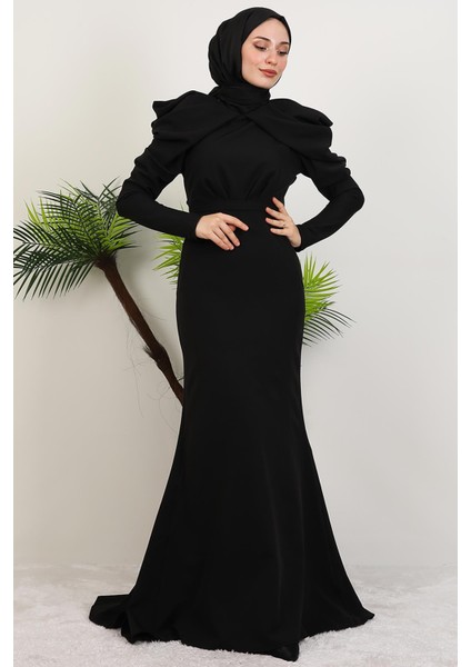 Elena Omuz Detay Abiye Siyah fırsatları