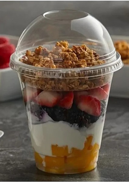 350 cc Pet Plastik Milkshake Limonata Bardağı Kapaklı Pipet Dahil 10 Adet