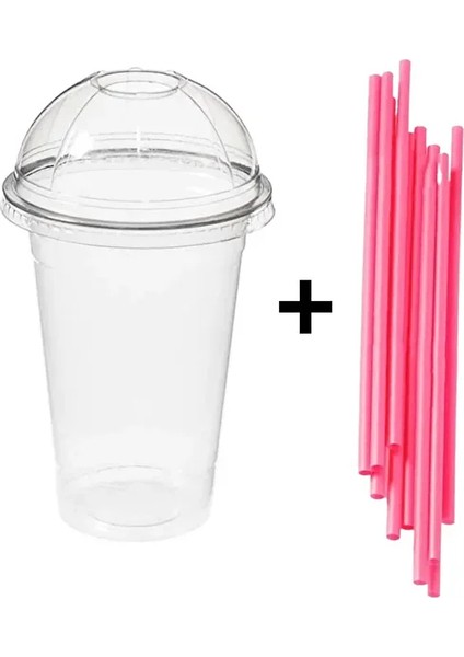 350 cc Pet Plastik Milkshake Limonata Bardağı Kapaklı Pipet Dahil 10 Adet fiyatları