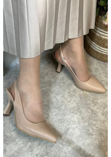 Günlük Kadın Sivri Burun Saten Kumaş Düz Desensiz Ince Arkası Açık Topuklu Model Abiye Ayakkabı 101B modelleri