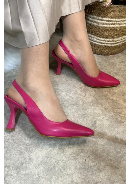 Günlük Kadın Sivri Burun Saten Kumaş Düz Desensiz Ince Arkası Açık Topuklu Model Abiye Ayakkabı 101B indirimleri