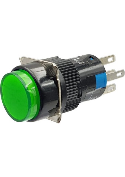 Al6-M 16MM 30V Yeşil Işıklı Yaylı Buton