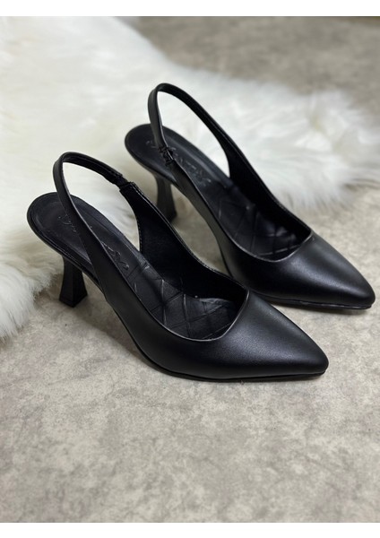 Günlük Kadın Sivri Burun Saten Kumaş Düz Desensiz Ince Arkası Açık Topuklu Model Abiye Ayakkabı 101B modelleri