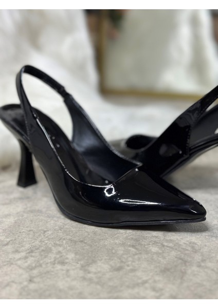 Günlük Kadın Sivri Burun Saten Kumaş Düz Desensiz Ince Arkası Açık Topuklu Model Abiye Ayakkabı 101B fiyatları