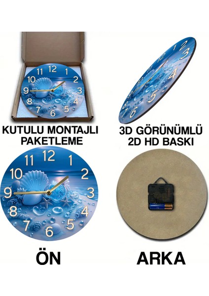 Mdf Duvar Saati Evinize Ya Da Iş Yerinize Ferah Bir Deniz Atmosferi Katın! – 33X33 cm SDW413 indirimleri