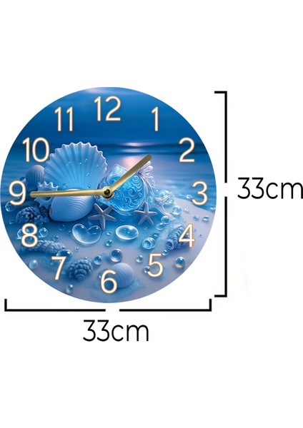 Mdf Duvar Saati Evinize Ya Da Iş Yerinize Ferah Bir Deniz Atmosferi Katın! – 33X33 cm SDW413