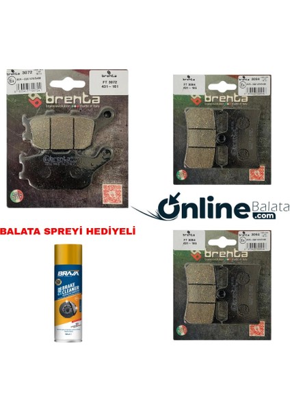 Yamaha Mt-09 Brenta Fren Balata Takımı Ön ve Arka OB4247