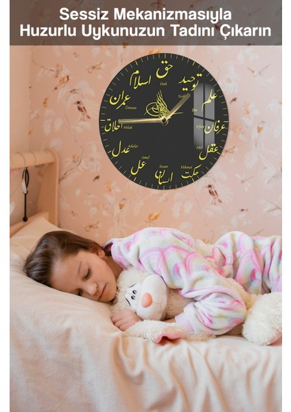 Osmanlı Motifli 3D Görünümlü Temperli Cam Saat – 33 cm CSDW438 fırsatları