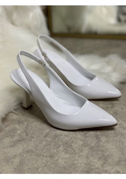 Günlük Kadın Sivri Burun Saten Kumaş Düz Desensiz Ince Arkası Açık Topuklu Model Abiye Ayakkabı 101B fırsatları