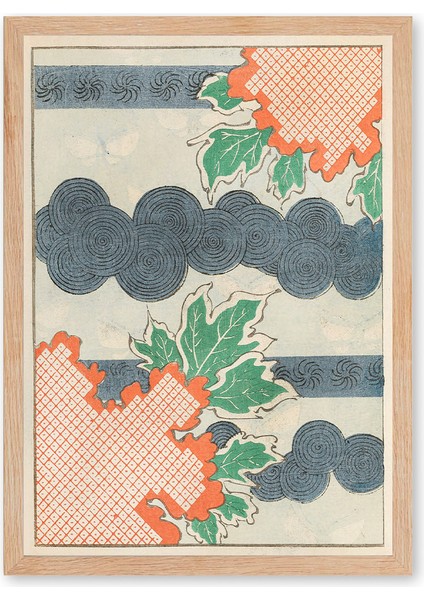Cloud Pattern Illustration Poster - Doğal Ahşap Çerçeveli Tablo - Curated By Push modelleri