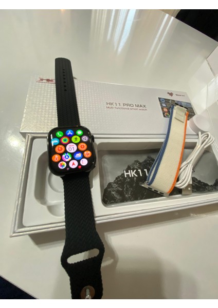 HK11 Pro Max Orıjınal Yeni Seri Amoled Ekran Akıllı Saat Çift Kordonlu