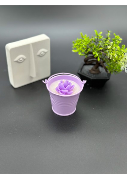 Yeni Açık Mor Kova Mini Mum