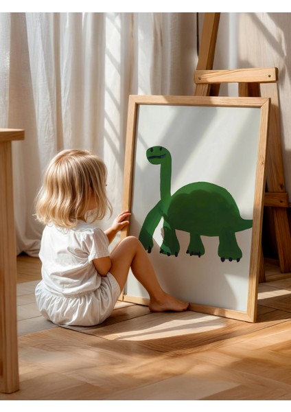 Evergreen Buddy - Doğal Ahşap Çerçeveli Tablo - Eğlenceli Çocuk Posteri