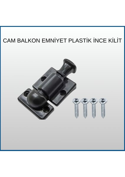 Cam Balkon Kilidi Ince Plastik Cam Balkon Emniyet Kilidi Siyah