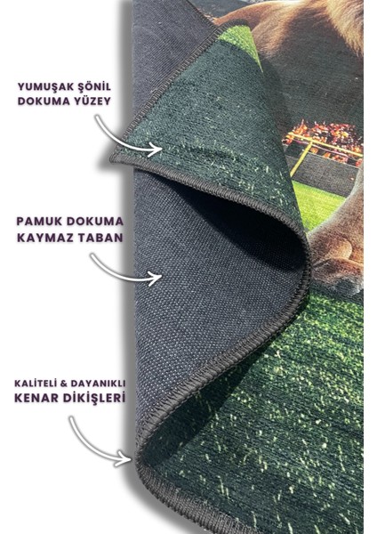 Sarı Kırmızı Taraftar Halısı Dijital Baskılı Dokuma Kaymaz Tabanlı Futbol Halısı Galatasaray Taraftar Hediyesi Halısı Salon Halısı indirimleri