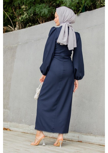 Medy Zincir ve Drapeli Abiye Elbise-Laci modelleri