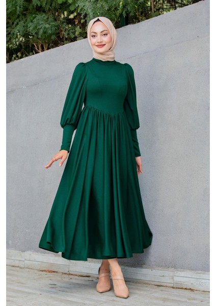 Madam Kuplu Tasarım Elbise-Zümrüt fırsatları
