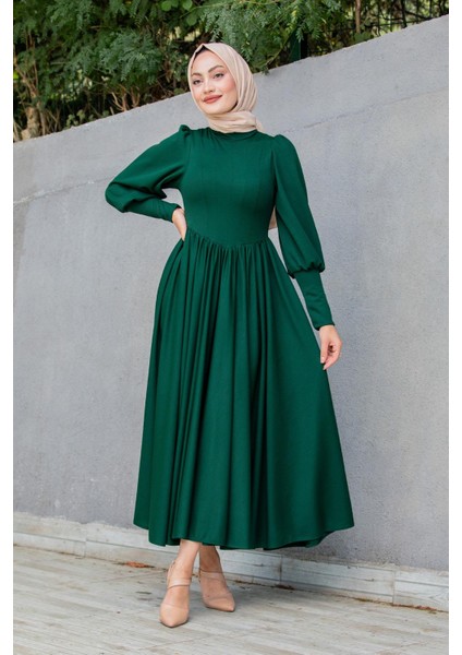 Madam Kuplu Tasarım Elbise-Zümrüt indirimleri