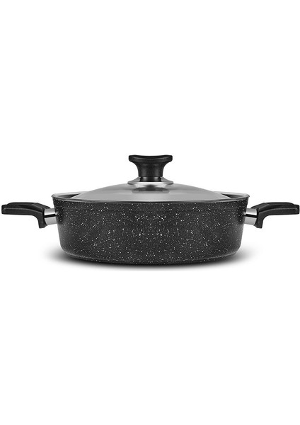 Biogranit Blacksilver 12 Parça Isıya Dayanıklı Granit Kaplama Derin Tencere Seti, 18-26 cm, Şık ve Dayanıklı Tasarım