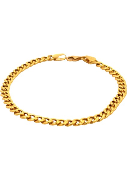 Klasik Ince Gurmet Model Unisex Sarı Altın Bileklik