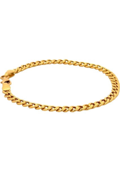 Klasik Ince Gurmet Model Unisex Sarı Altın Bileklik indirimleri